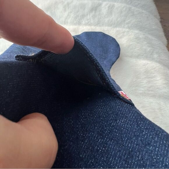 RARE Vintage 70s Levi’s Denim Jean Christmas Stocking Sock Indigo Blue USA - Picture 9 of 13